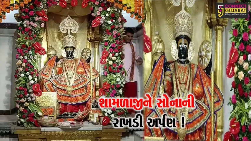 અરવલ્લી: ભગવાન શામળાજીને સોનાથી રાખડી કરવામાં આવી અર્પણ,મોટી સંખ્યામાં ભાવિક ભક્તો ઉમટ્યા