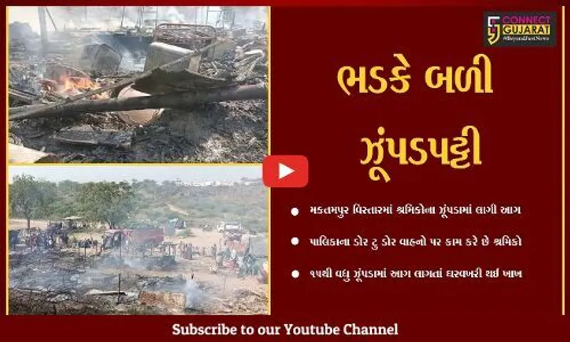 ભરૂચ : મકતમપુરમાં ડોર-ટુ-ડોર વાહનો પર કામ કરનાર શ્રમિકોના 15થી વધુ ઝૂંપડા ભડકે બળ્યા...