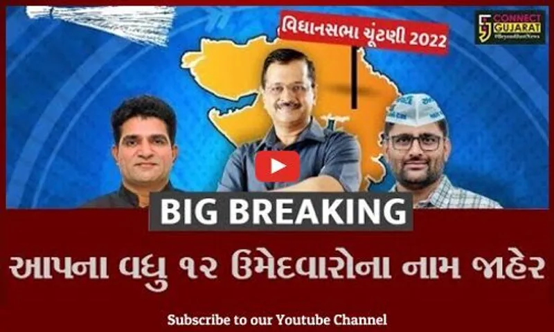 આમ આદમી પાર્ટીના વધુ 12 ઉમેદવારો જાહેર, અત્યારસુધીમાં કુલ 53 ઉમેદવારોના નામ જાહેર કરાયા