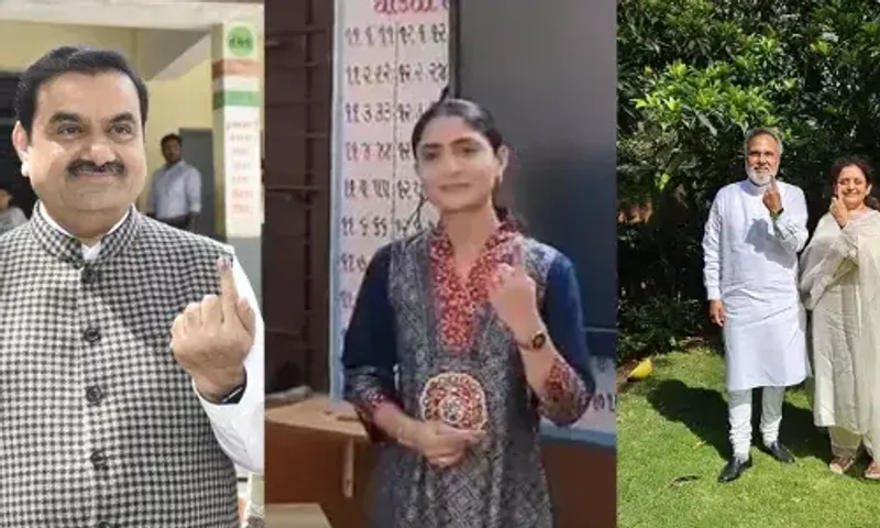 ગૌતમ અદાણી, ગીતા રબારી સહિતના મહાનુભવોએ ગુજરાતમાં કર્યું મતદાન