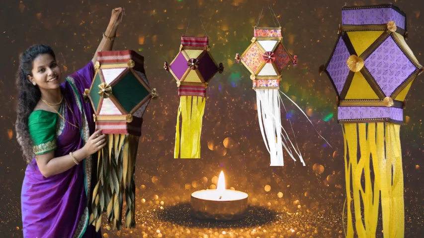 #LocalWaliDiwali Paithani Khun and Ikat Diwali Lanterns