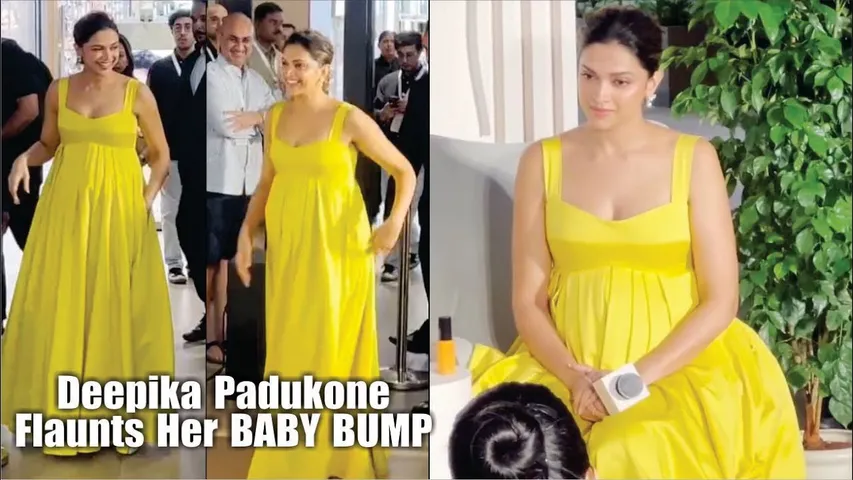 Deepika Padukone Flaunts Baby Bump In Flowy Yellow Dress  | Deepika Padukone Flaunts Her BABY BUMP