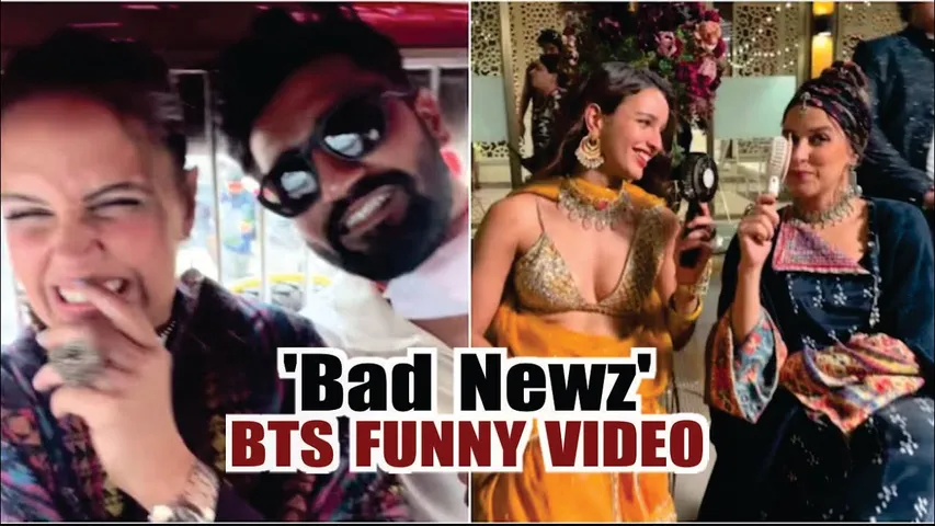 'Bad Newz' BTS FUNNY VIDEO | Neha Dhupia's Fun BTS videos with Vicky Kaushal & Triptii Dimri