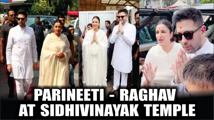 Parineeti Chopra and Raghav Chadha seek blessings Siddhivinayak Temple post his eye surgery