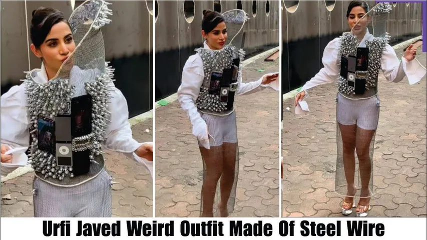 Urfi Javed Again Trolled For Her Weird Outfit Made Of Steel Wire | URFI JAVED DIWALI CELEBRATION