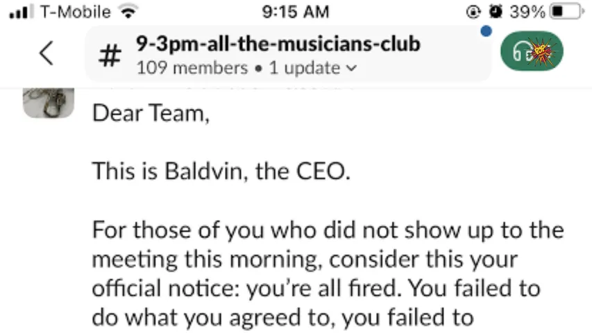 US CEO Fires 99 Employees via Slack After Missed Meeting