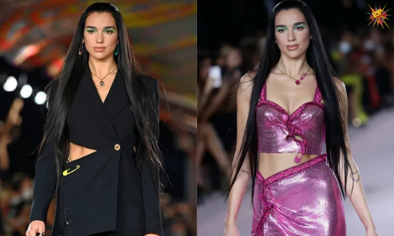 Dua Lipa Surprises Fans as she Makes Her Runway Debut at Versace FWS in Milan