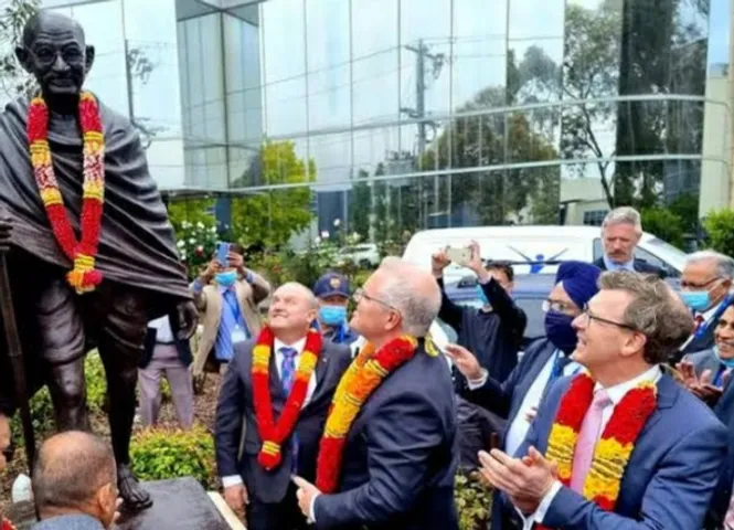 Mahatma Gandhi's Statue attacked In Melbourne In An Attempt To Behead It, Australian PM Call The Incident "Disgraceful"