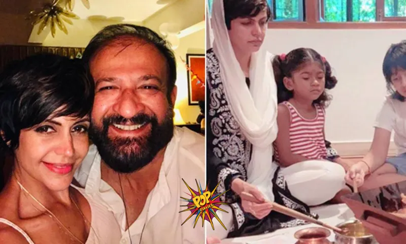 One month death anniversary of Raj Kaushal, Mandira Bedi and Kids perform puja at house.