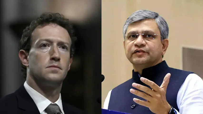 Mark Zucker Berg and Ashwini vaishnaw