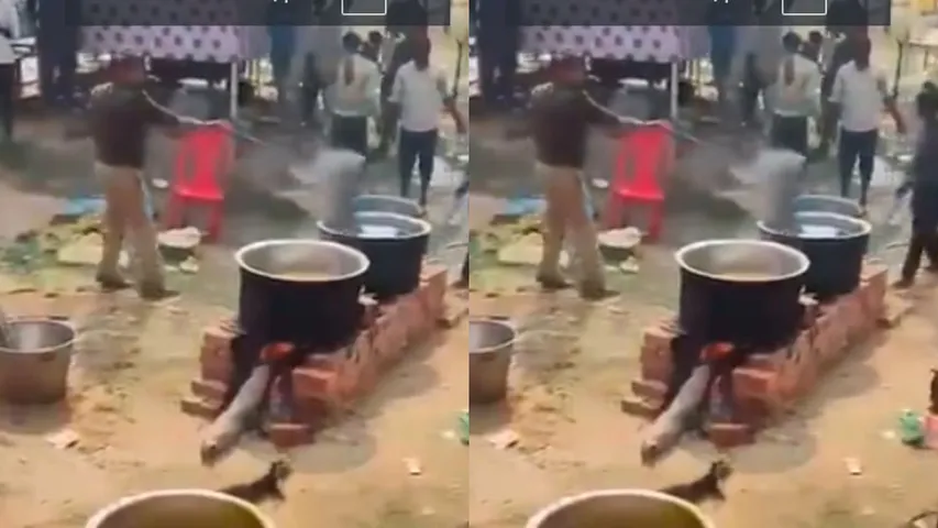 Police Dumping Soil In Food Vessel 