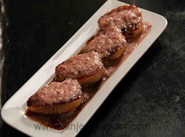 Grilled Pear with Rose Rabdi