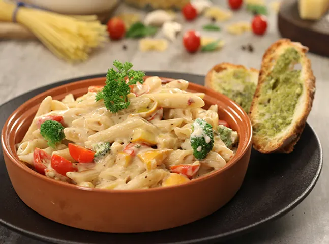 Pasta in White Sauce - SK Khazana