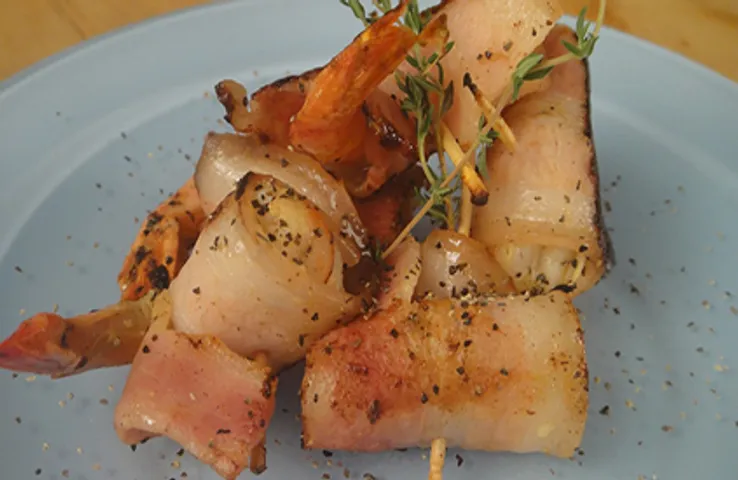 Bacon Wrapped Prawns