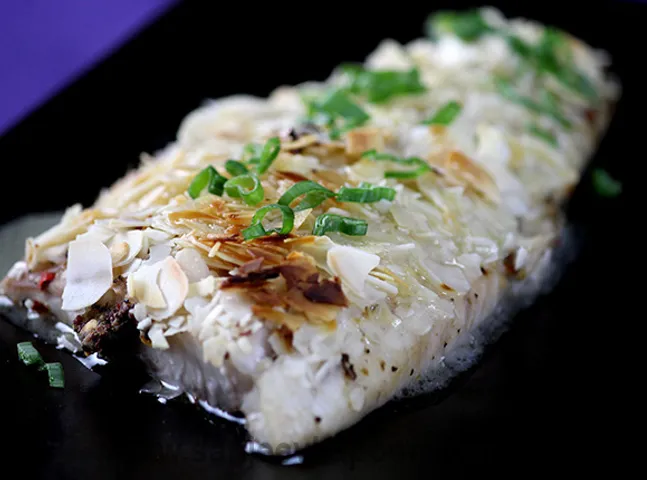 Almond Crusted Fish with Lemon Butter Sauce