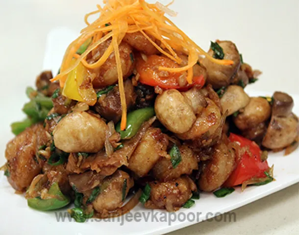 Quick Fried Prawns With Mushrooms