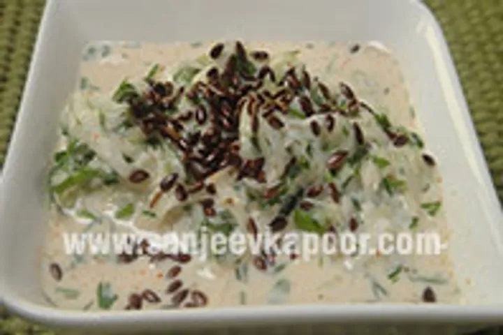 Cucumber Raita with Flax Seeds