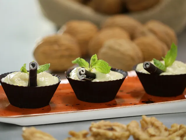 Walnut Phirni in Chocolate Cups