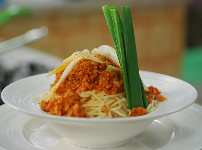 Spicy Noodles in a Bowl