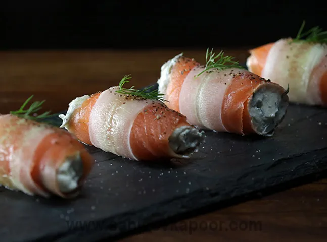 Cheese Stuffed Smoked Salmon