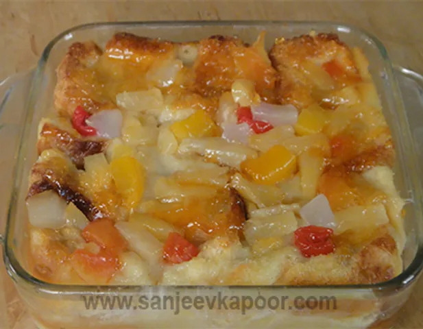 Fruit Bread Pudding for Christmas