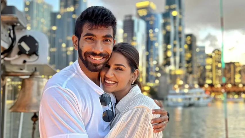 Jasprit Bumrah and Sanjana Ganesan