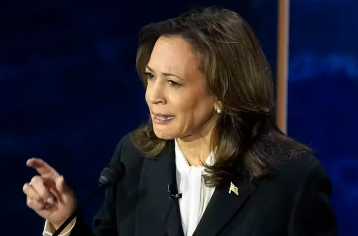 Vice President Kamala Harris speaks during the presidential debate on Sept. 10, 2024. AP Photo/Alex Brandon