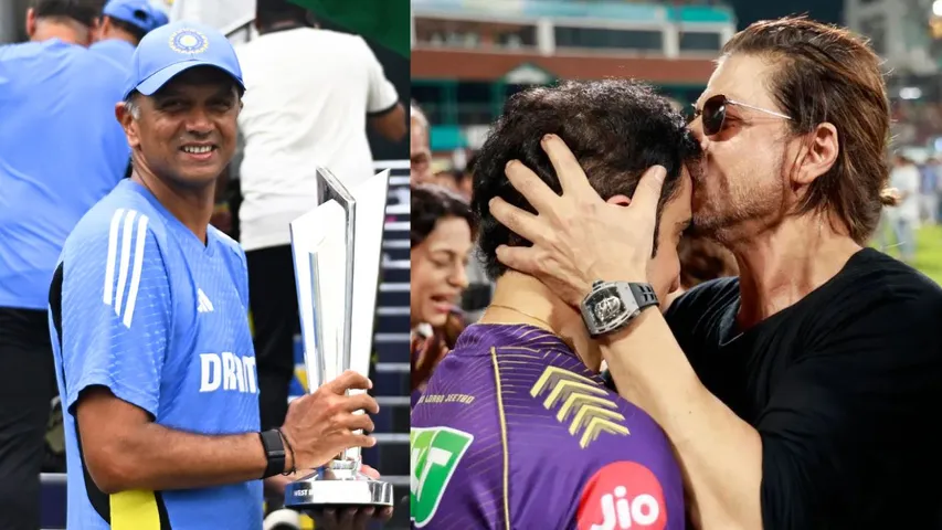 Shah Rukh Khan Gautam Gambhir KKR Mentor Rahul Dravid