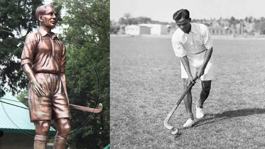 On the birth anniversary of Major Dhyan Chand his son unveiled the statue