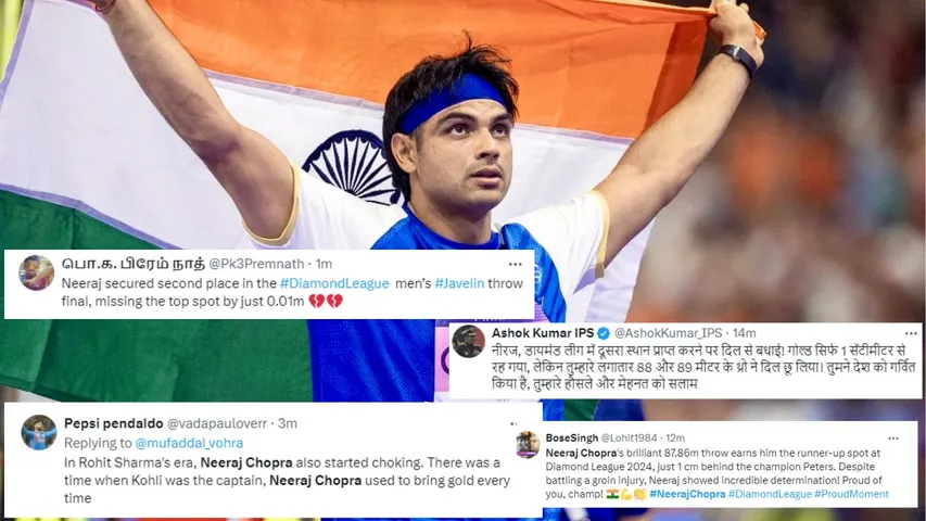 Indian fans angry over Neeraj Chopra 1 centimeter defeat Social media reaction goes viral