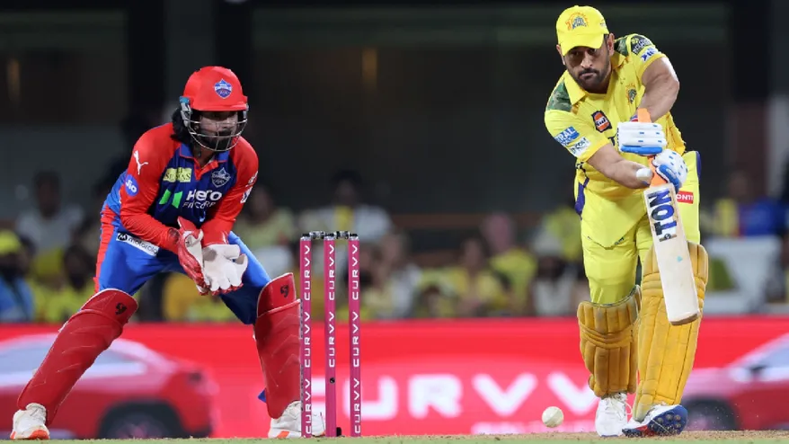 Delhi Capitals' KL Rahul with Chennai Super Kings' MS Dhoni during IPL 2025 match between DC and CSK at Chepauk. (Sportzpics for IPL)