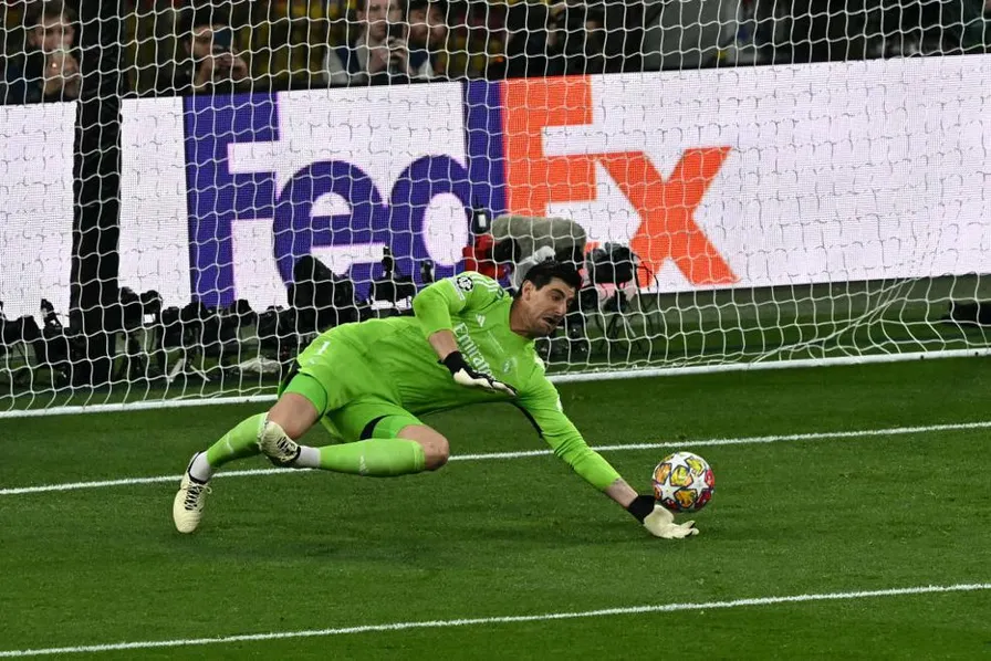 Courtois made a good save in the first half of the Dortmund vs Real Madrid Champions League 2023-24 final - sportzpoint.com