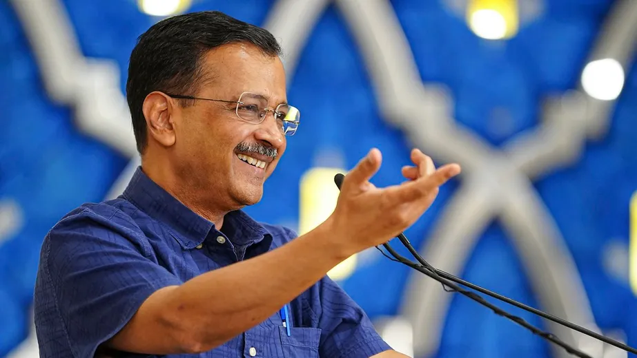 Delhi Chief Minister and AAP National Convenor Arvind Kejriwal during an interaction with traders and commission agents at Town Hall, in Jalandhar, Punjab