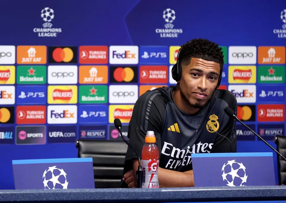 Jude Bellingham before the Man City vs Real Madrid UCL 2023-24 QF second leg | sportzpoint.com