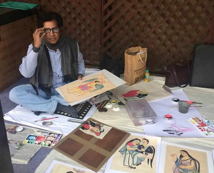 Kalam Patua is credited with the revival of Bengal's Kalighat paintings, which had declined 