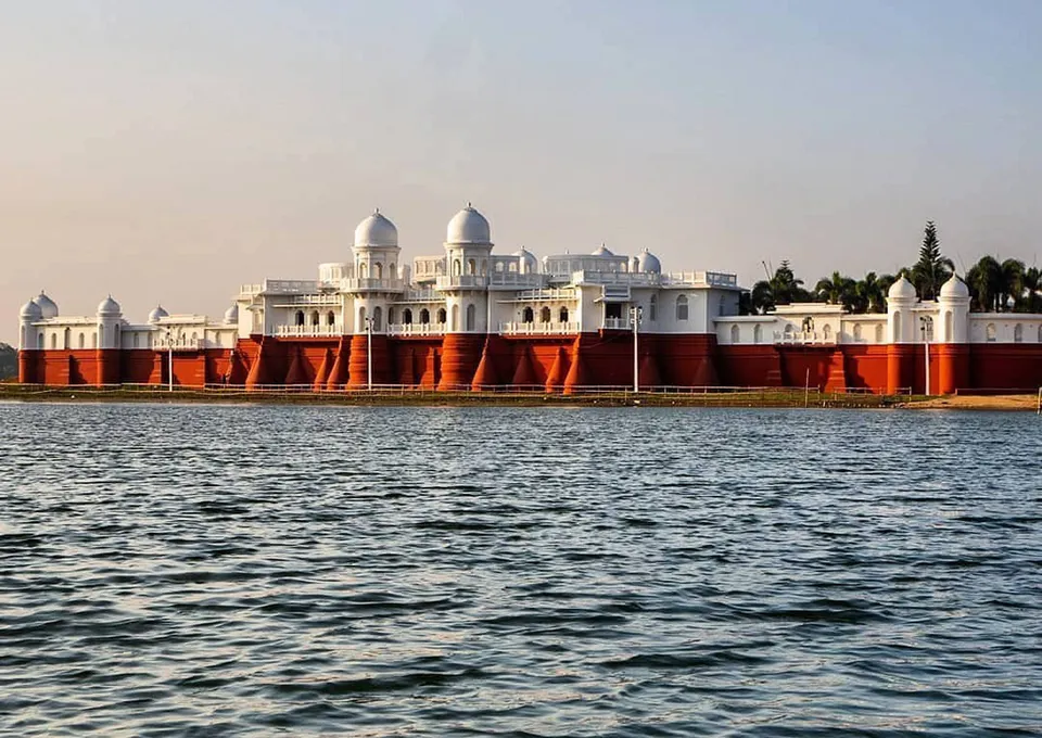 Neermahal floating in the middle of Rudrasagar Lake in Tripura