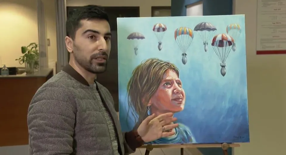 ARTIST WHO ESCAPED TO CANADA FROM IRAQ USING PAINT AND CANVAS TO RAISE FUNDS FOR REFUGEES