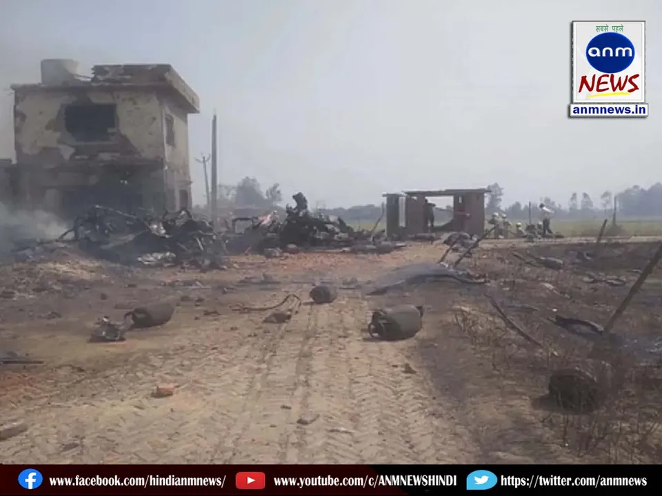 Destruction due to cylinder explosion
