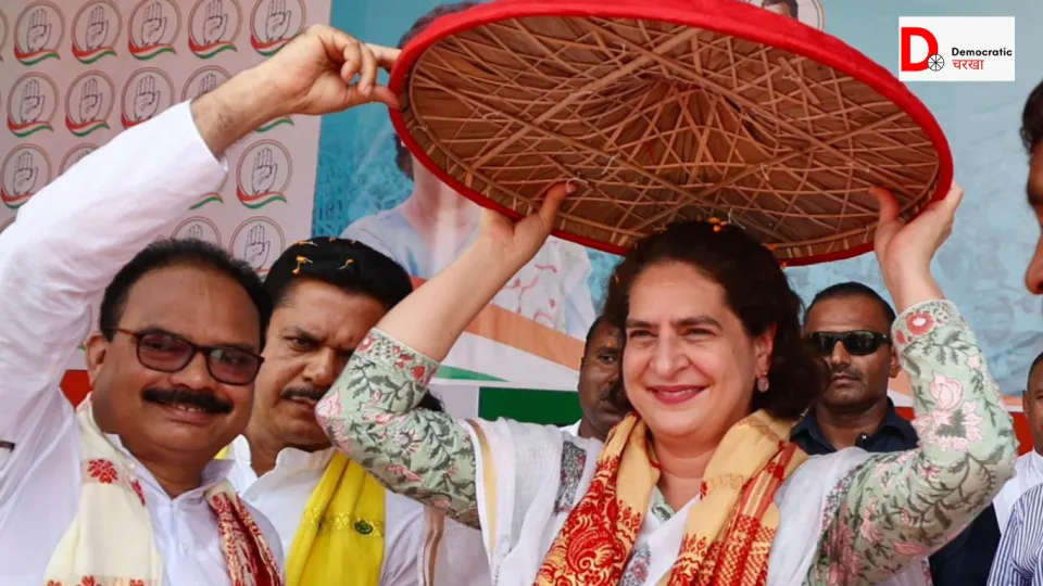 प्रियंका गांधी ने असम के धुबरी में किया चुनाव प्रचार