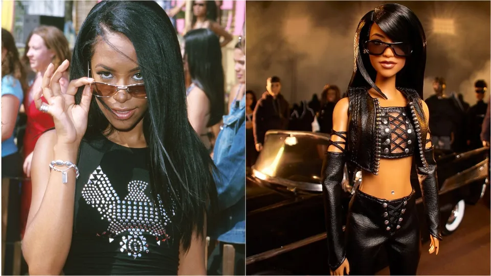 Aaliyah and (R) the Aaliyah Barbie
