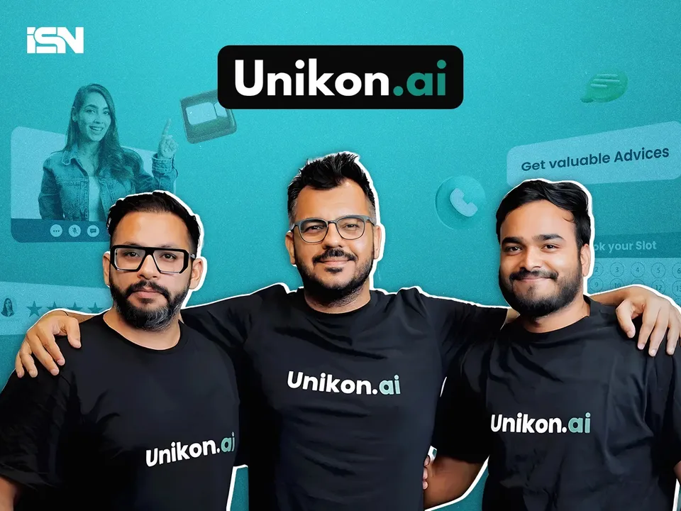 (L-R) Palash Arneja; Aakash Anand and Sumit Jha, founders, Unikon AI