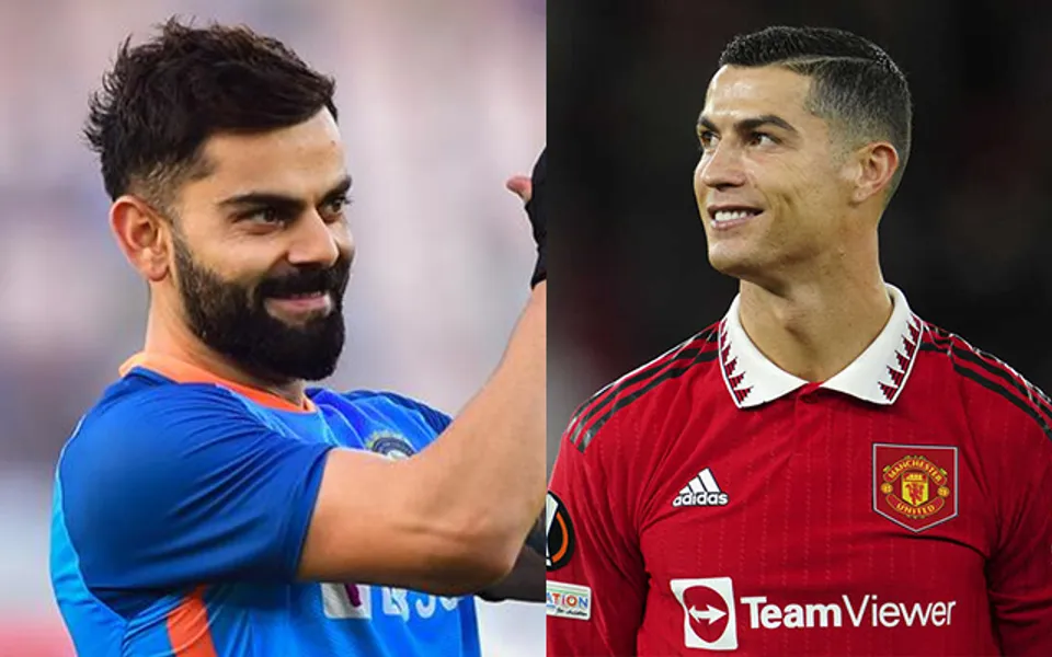 Virat Kohli and Cristiano Ronaldo (Source - Twitter)