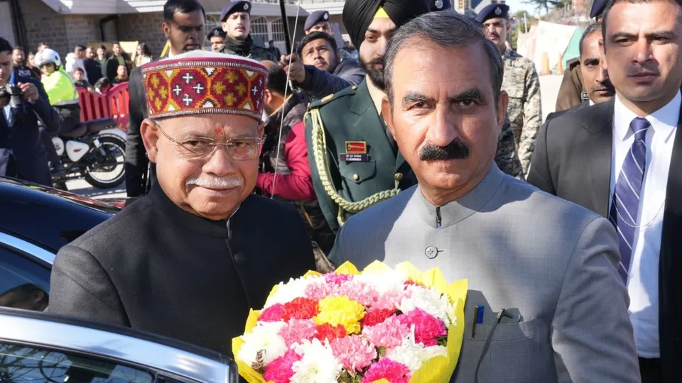 Himachal Pradesh Governor Shiv Pratap Shukla and CM Sukhvinder Singh Sukhu in Shimla on Sunday, Jan 26, 2025.