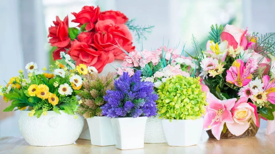 Plastic Flowers Bouquet of Flowers Artificial Plants