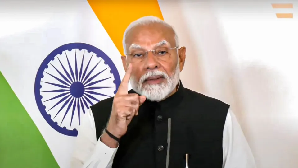 Prime Minister Narendra Modi along with Austrian Chancellor Karl Nehammer (unseen) addresses a joint press meet, in Vienna, Austria, Wednesday, July 10, 2024.