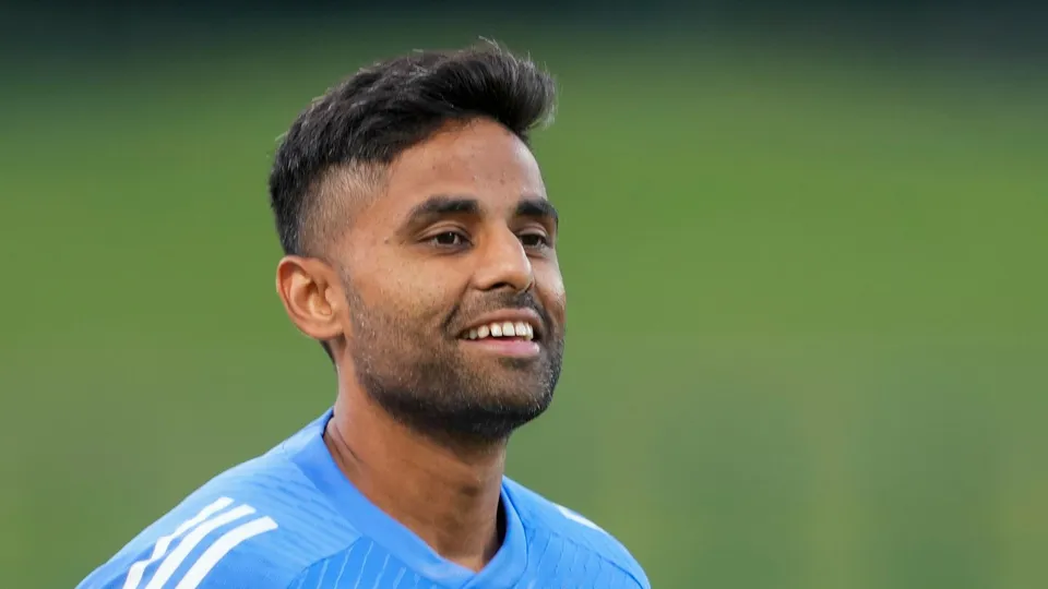 Indian captain Suryakumar Yadav during a practice session at the Pallekele International Cricket Stadium, in Pallekele, Thursday, July 25, 2024.