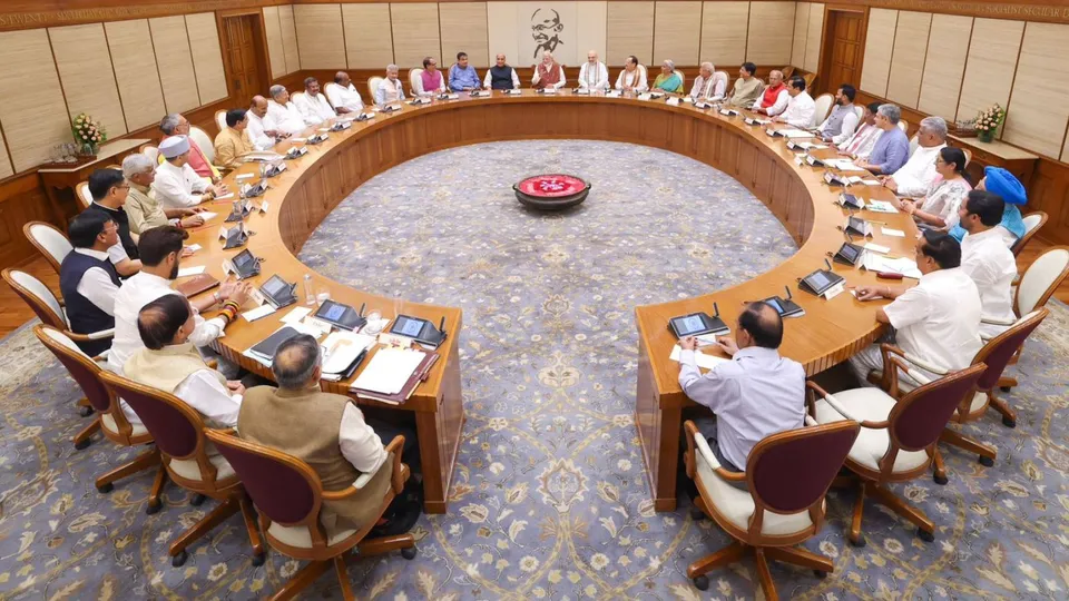 Prime Minister Narendra Modi holding Union Cabinet meeting at 7 Lok Kalyan Marg, in New Delhi