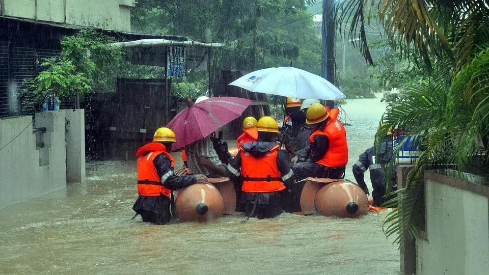 People being evacuated from a barangay in Udupi city