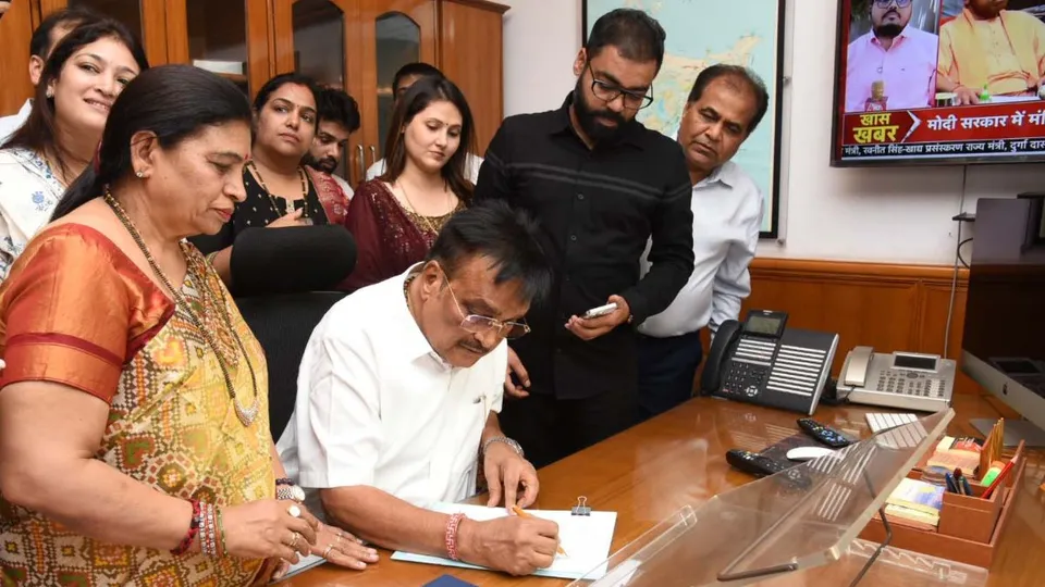 C.R. Patil takes charge as the Union Minister for Jal Shakti, in New Delhi on June 11, 2024.