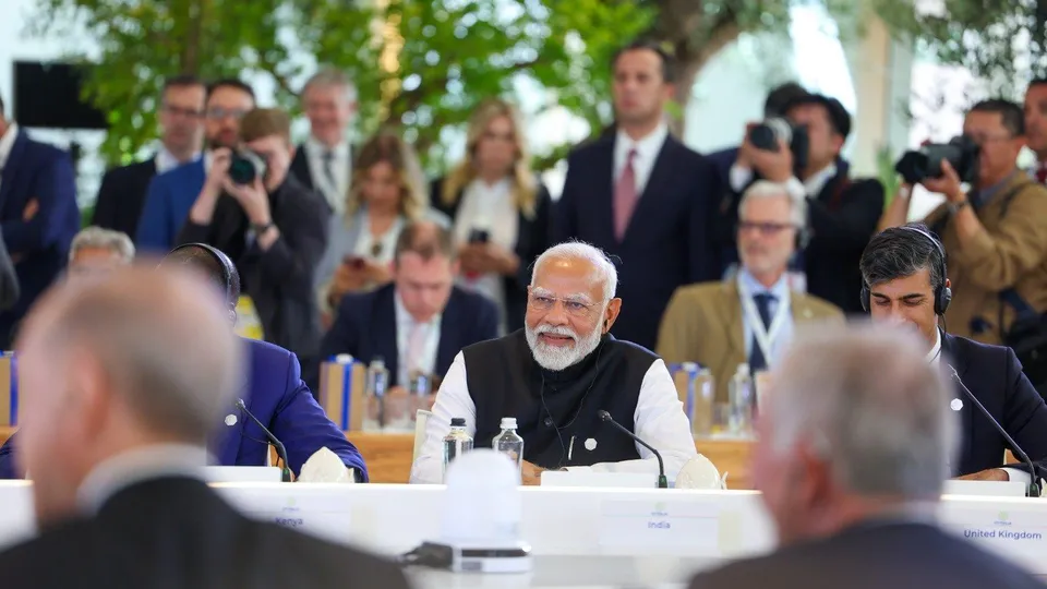 Prime Minister Narendra Modi during G7 Outreach Session, in Savelletri Di Fasano, Italy, Friday, June 14, 2024.